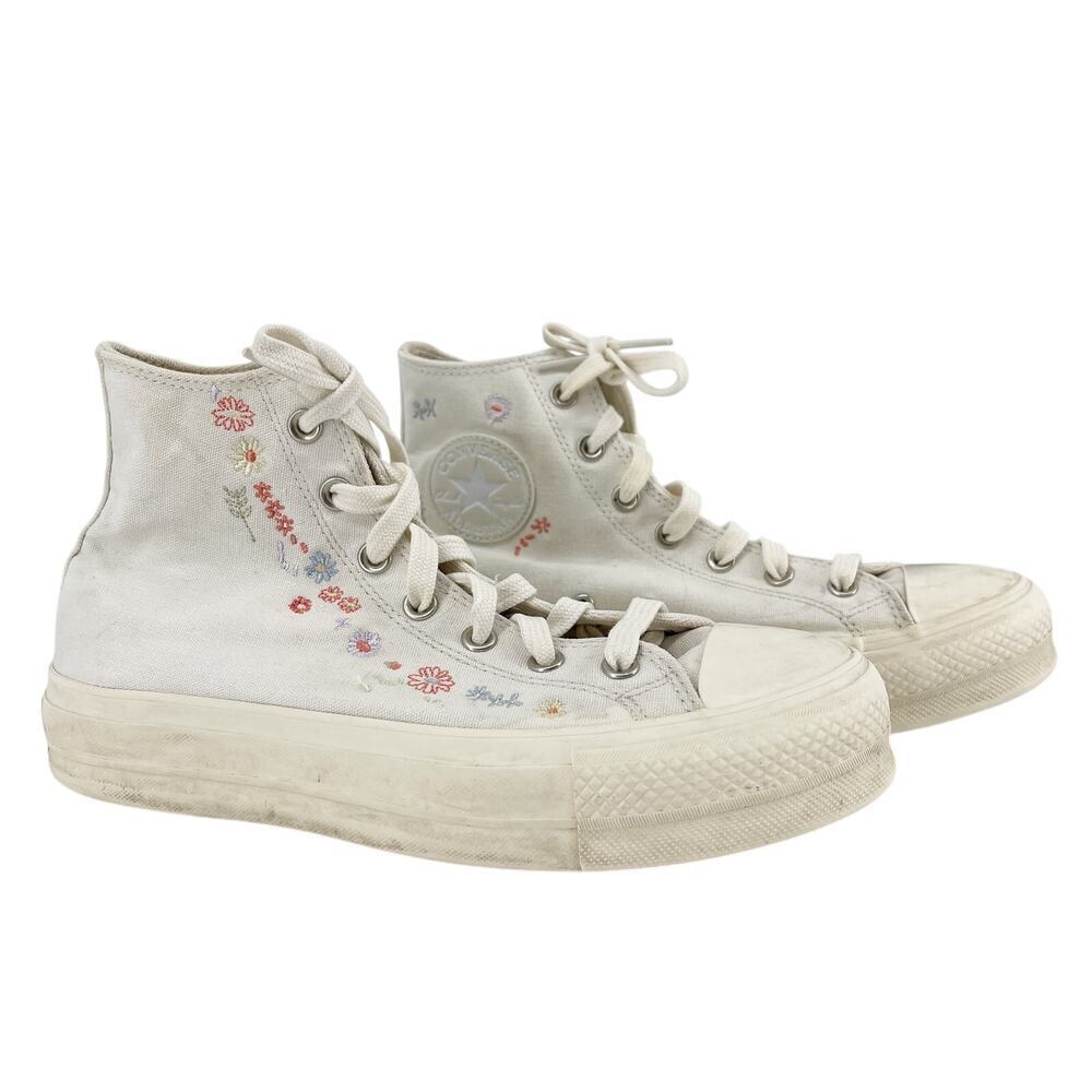 Converse Chuck Taylor All Star Lift Platform Embroidered Floral Women's Size 9.5 - Picture 2 of 9